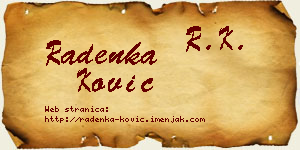 Radenka Ković vizit kartica